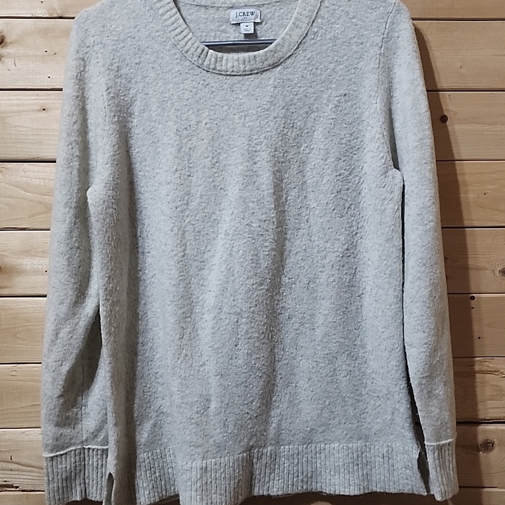 Womens J.Crew Crew Neck Sweater Size Medium Heather color Wool Blend